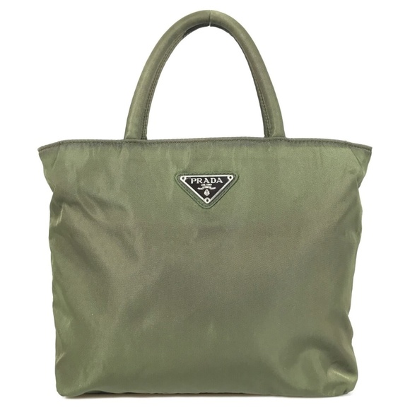 Prada Handbags - Authentic Prada Green Nylon satchel - small